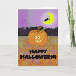 Happy Halloween Whimsical Pumpkin Niedlich Card Karte