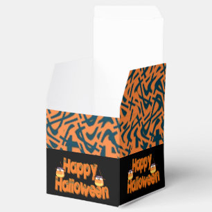Happy Halloween Whimsical Text Cube Fevor Box Geschenkschachtel