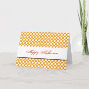 Happy Halloween White Polka Dot Card Karte
