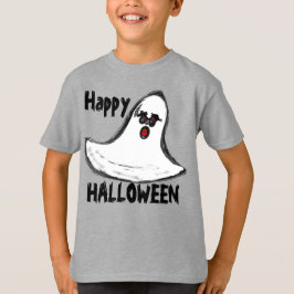 Happy Halloween White Red Ghost T-Shirt