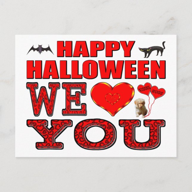Happy Halloween Wir Liebe Sie Postkarte (Vorderseite)