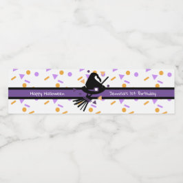 Happy Halloween Witch Hat Confetti Geburtstag Wasserflaschenetikett