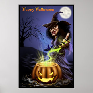 Happy Halloween Witch Poster