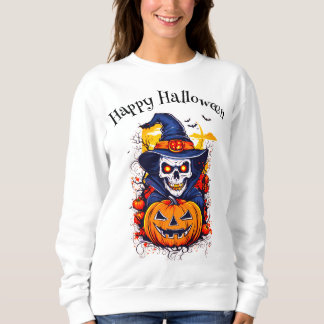 Happy Halloween Witch Pumpkin Bats Sweatshirt