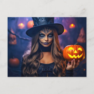 Happy Halloween   Witchy Bleibe Postkarte