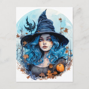 Happy Halloween   Witchy Bleibe Postkarte
