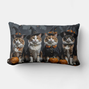 Happy Halloween Witchy Cats Lendenkissen
