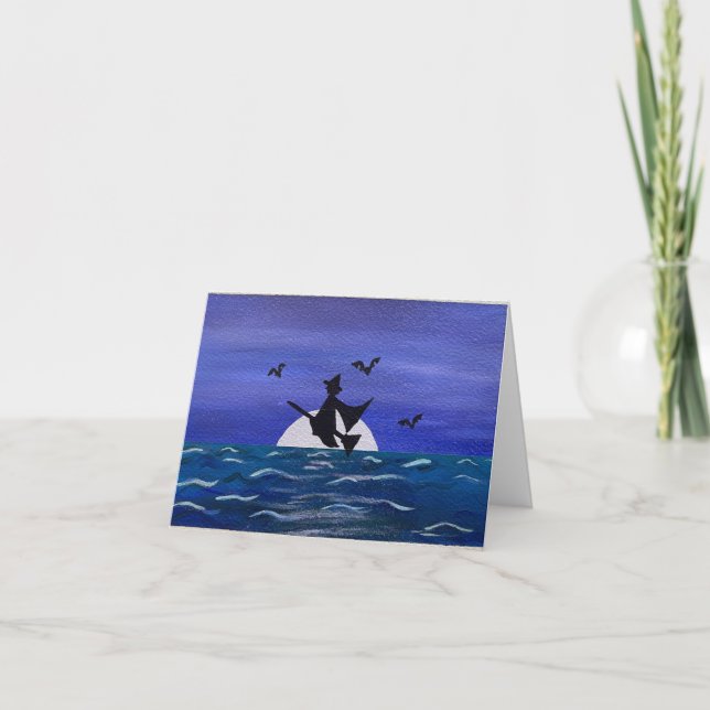 Happy Halloween Witchy Moonrise Card Karte (Vorderseite)