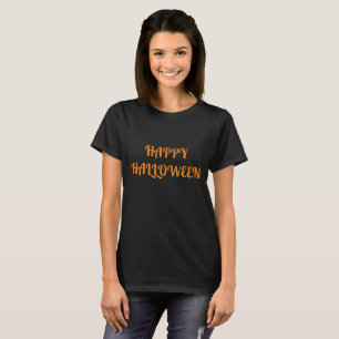 Happy Halloween Women's Orange Black T-Shirt