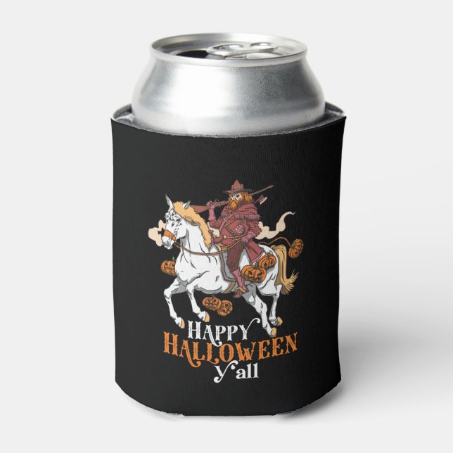 Happy Halloween Y'all Cowboy Ghost Reitpferd Dosenkühler (Kanne Vorderseite)