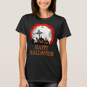 Happy Halloween Zombie Graveyard Beängstigend Pump T-Shirt