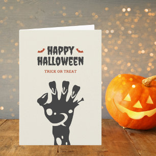 Happy Halloween Zombie Hand Trick oder Treat Karte