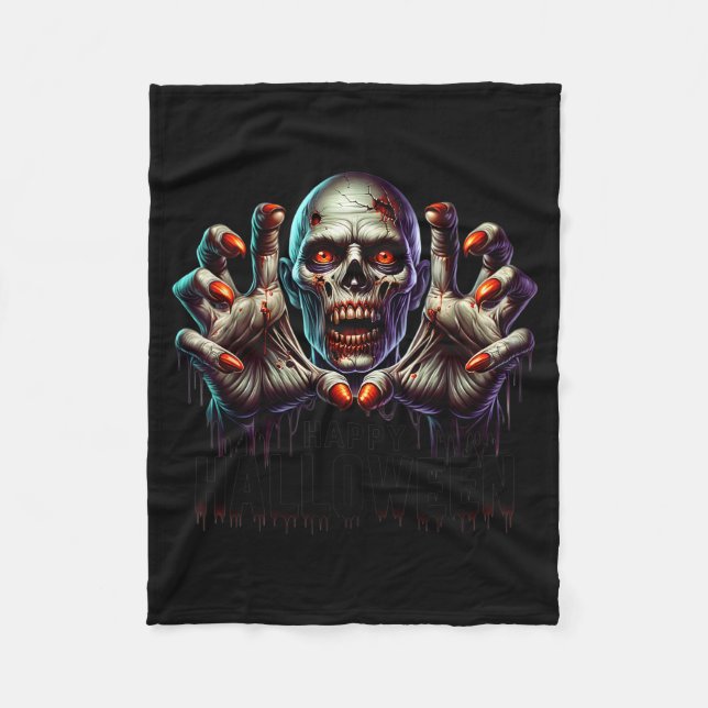 Happy Halloween Zombie Hands Funny Halloween Costu Fleecedecke (Vorderseite)
