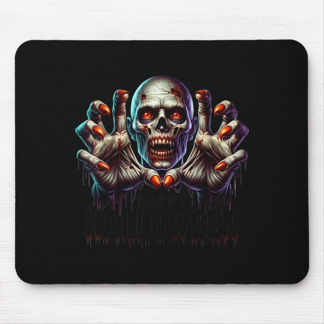 Happy Halloween Zombie Hands Funny Halloween Costu Mousepad (Vorne)