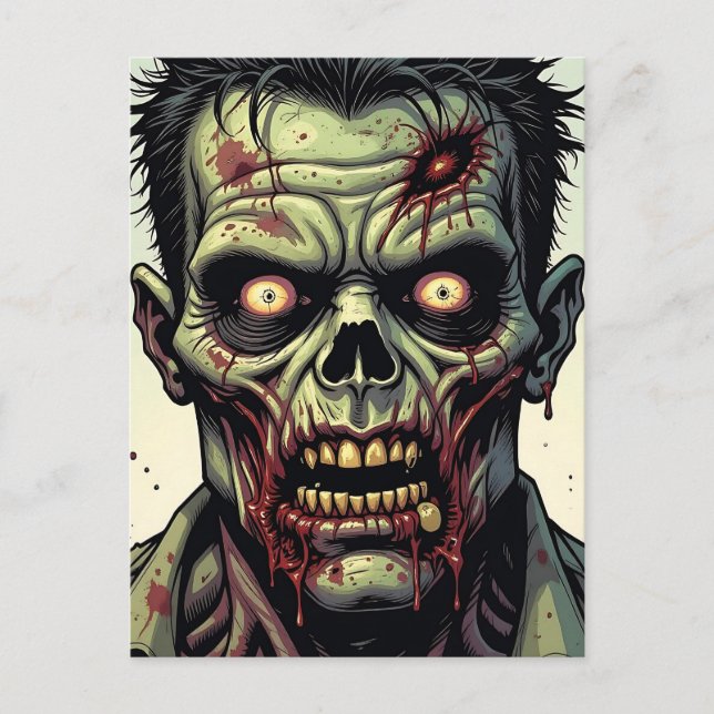 Happy Halloween | Zombie Themed Postkarte (Vorderseite)
