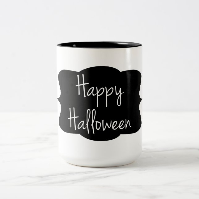 Happy Halloween Zweifarbige Tasse (Mittel)