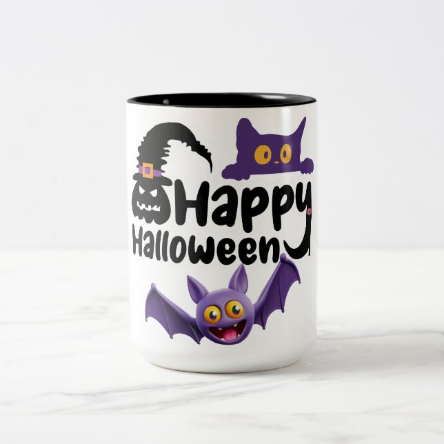 Happy Halloween Zweifarbige Tasse (Mittel)