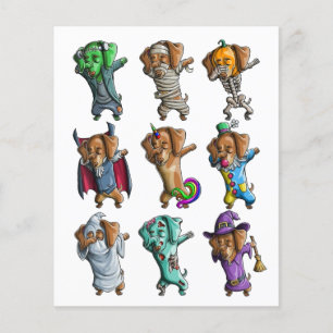 Happy Halloweenie Dachshund Mummy Doxie Dog Hallow Flyer