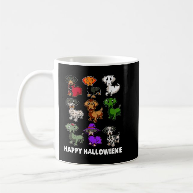 Happy Halloweenie Dackel Dackel Halloween G Kaffeetasse (Links)