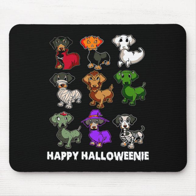 Happy Halloweenie Dackel Dackel Halloween Gi Mousepad (Vorne)