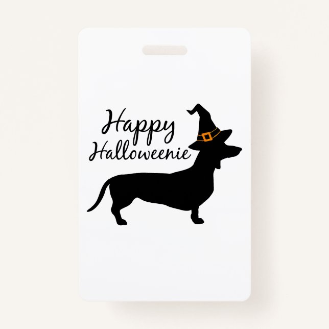 Happy Halloweenie Dackel Hund Halloween HexenWi Ausweis (Vorderseite)