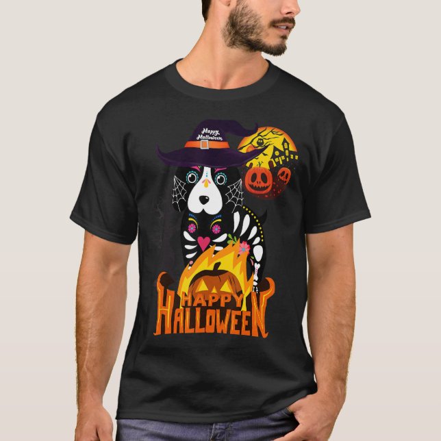 Happy Halloweenie Dackel Mummy Dackel Dog Trick T-Shirt (Vorderseite)