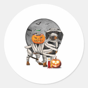 Happy Halloweenie Dackel Mummy Dog Runder Aufkleber