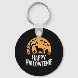 Happy Halloweenie Dog Liebhaber Spooky Vibes Hallo Schlüsselanhänger