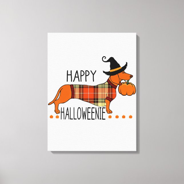 Happy Halloweenie Funny Dog Fall Halloween Cute Da Leinwanddruck (Vorderseite)