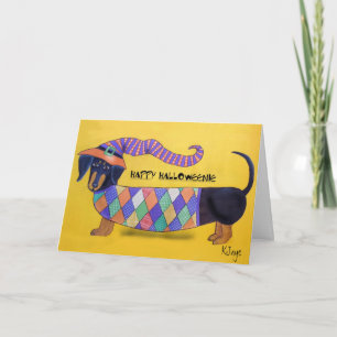 Happy Halloweenie - Funny Halloween Dackel Card Karte