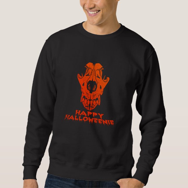 Happy Halloweenie Halloween Hundtrick oder Treat Sweatshirt (Vorderseite)