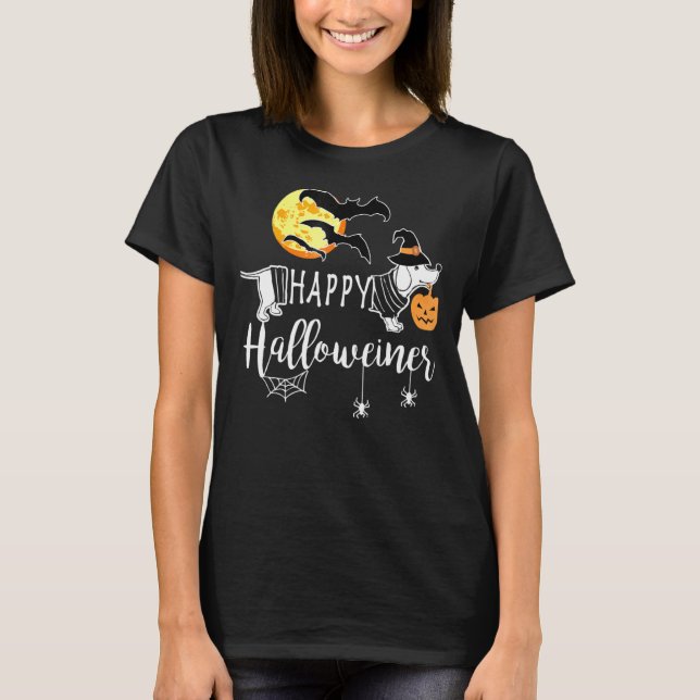Happy Halloweiner Dackel Halloween für Dackel Ow T-Shirt (Vorderseite)