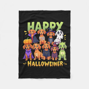 Happy Halloweiner Dog Eigentümer Funny Halloween H Fleecedecke