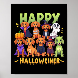 Happy Halloweiner Dog Eigentümer Funny Halloween H Poster