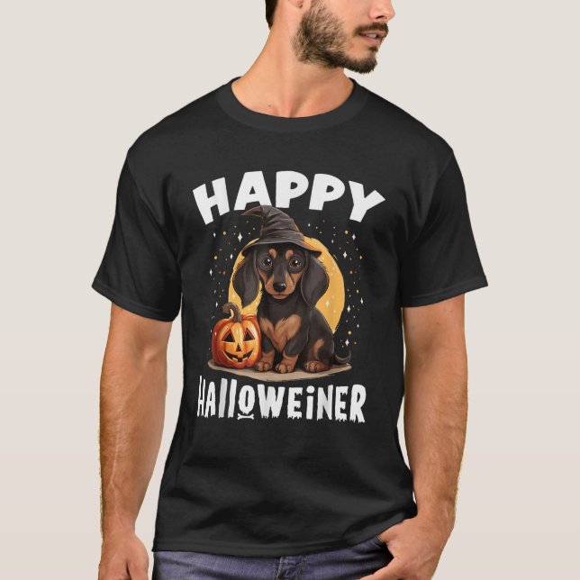 Happy Halloweiner Funny Halloween Costume Dachshun T-Shirt (Vorderseite)
