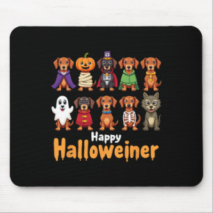 Happy Halloweiner Funny Halloween Hundeliebhaber H Mousepad