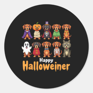 Happy Halloweiner Funny Halloween Hundeliebhaber H Runder Aufkleber