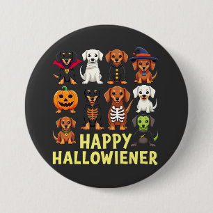 Happy Hallowiener Spooky Halloween Hund Weiner Button