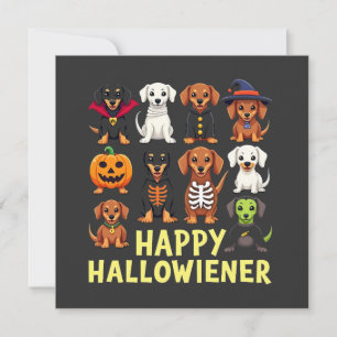 Happy Hallowiener Spooky Halloween Hund Weiner Einladung