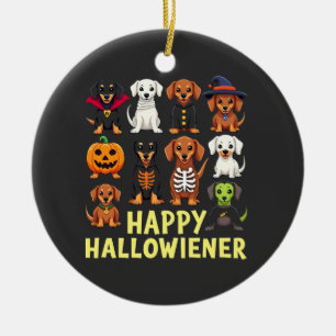 Happy Hallowiener Spooky Halloween Hund Weiner Keramik Ornament