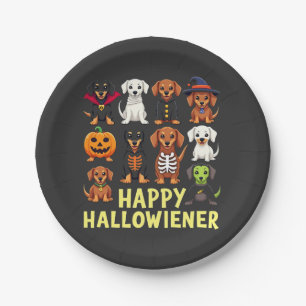 Happy Hallowiener Spooky Halloween Hund Weiner Pappteller