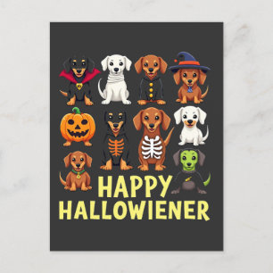 Happy Hallowiener Spooky Halloween Hund Weiner Postkarte