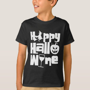 Happy Hallowine Funny Halloween Night Hexenkürbis T-Shirt