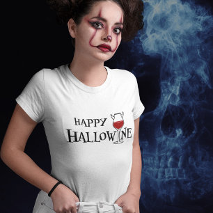 Happy Hallowine   Halloween Puff T-Shirt