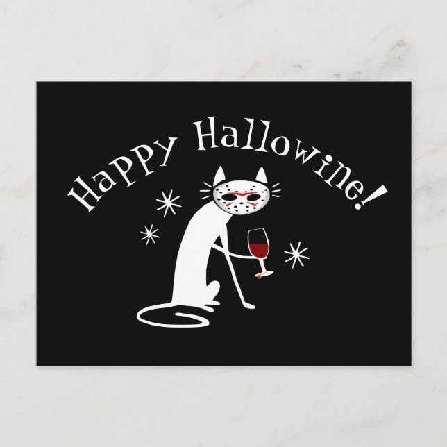 Happy Hallowine! Halloween Wine Pub Postkarte (Vorderseite)