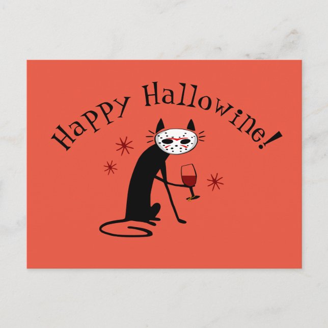 Happy Hallowine! Halloween Wine Pub Postkarte (Vorderseite)