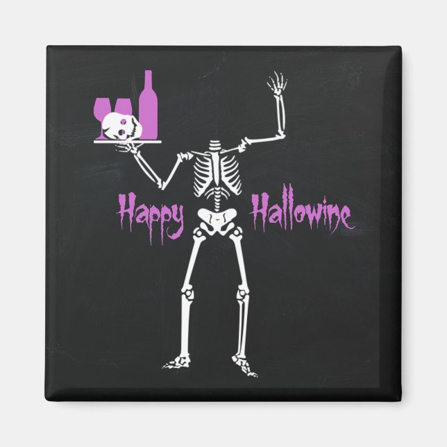 Happy Hallowine Headless Skelett Magnet (Vorne)