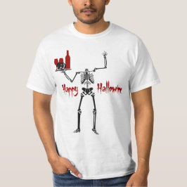 Happy Hallowine Headless Skelett T-Shirt