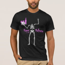 Happy Hallowine Headless Skelett T-Shirt