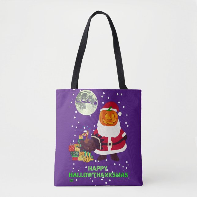 "HAPPY HALLOWTHANKSMAS" lustiges Weihnachtsgeschen (Vorderseite)